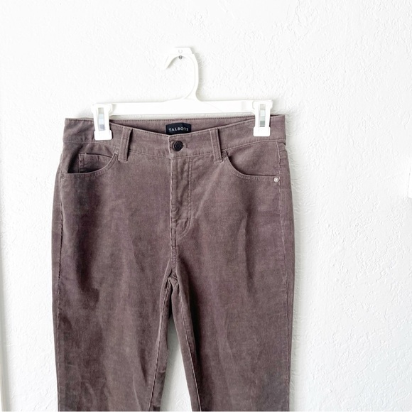 Talbots Pants Women's 2P Petite Corduroy Straight Leg Pants Gray Taupe - Picture 3 of 6